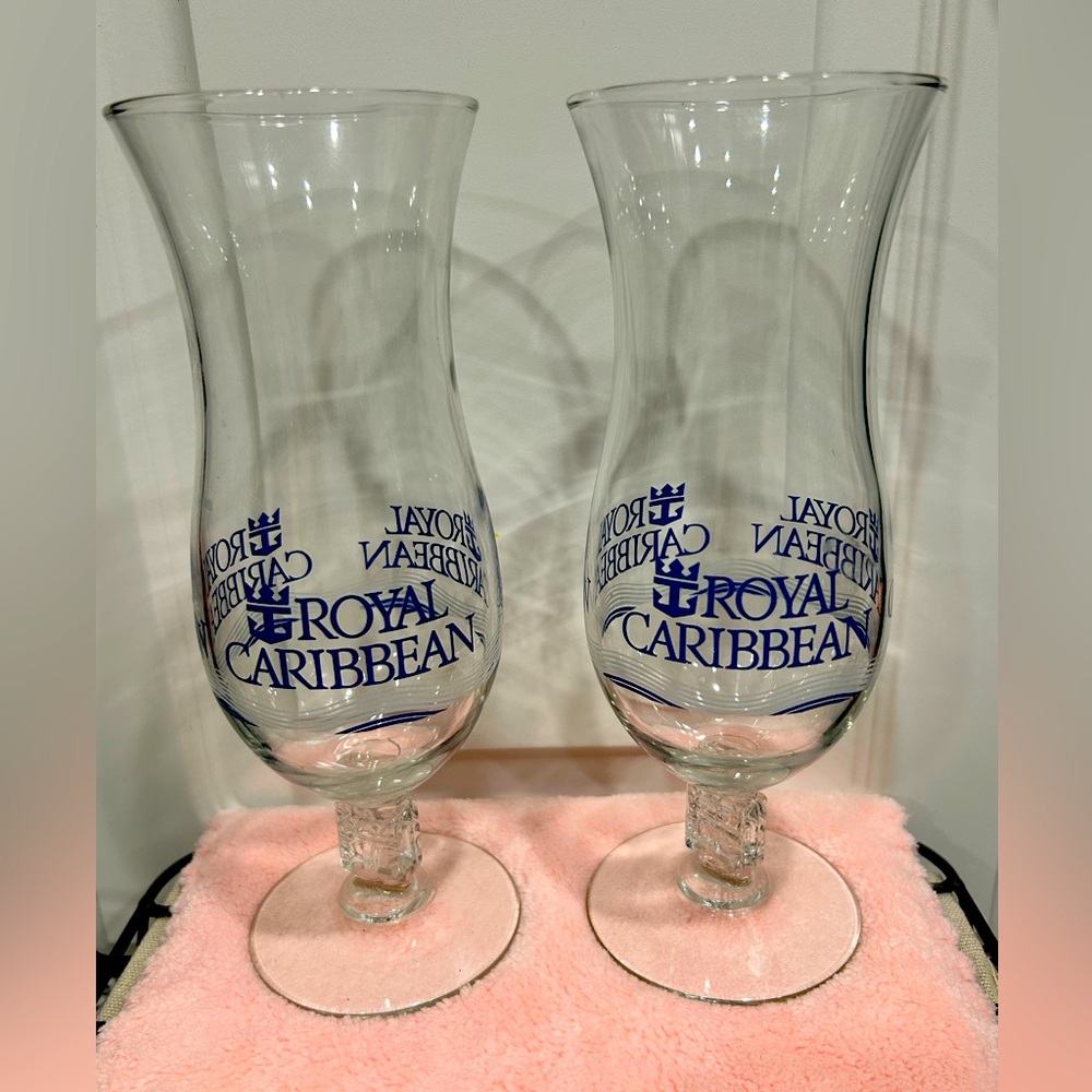 Set of 2 Royal Caribbean Tall Cocktail Glasses
